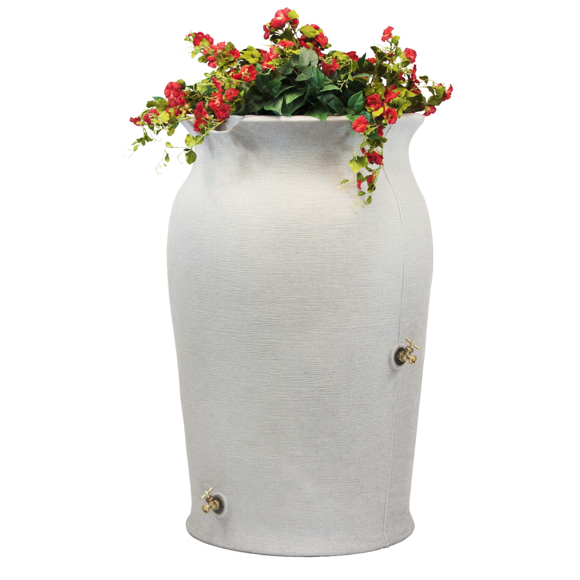 Good Ideas Impressions Amphora Rain Saver Barrel — 100 Gallons, Sandstone, Integrated Overflow Channel, Model# IM-AMP100-SAN